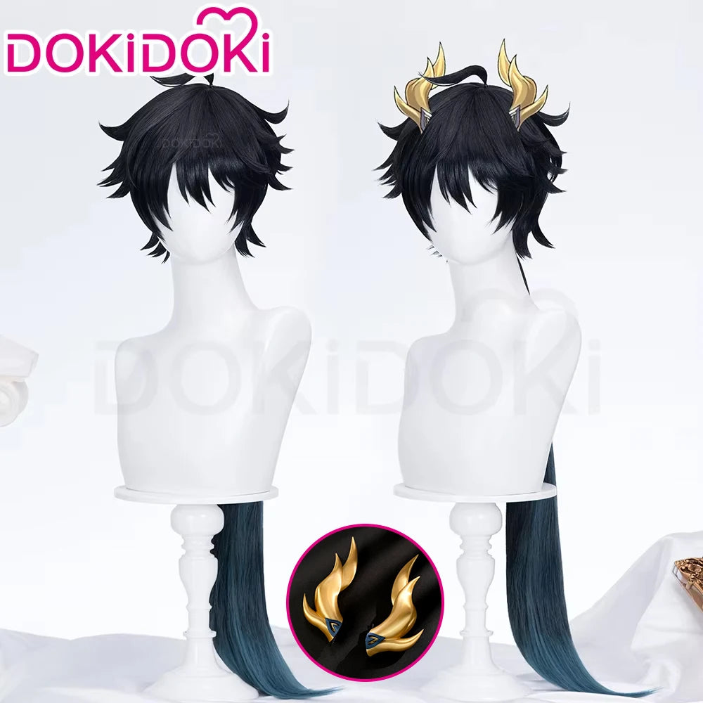 IN STOCK Evernight Cyrene Dan Heng Wig Game Honkai: Star Rail DokiDoki Dan Heng Permansor Terrae Horns Cyrene 120cm Wig