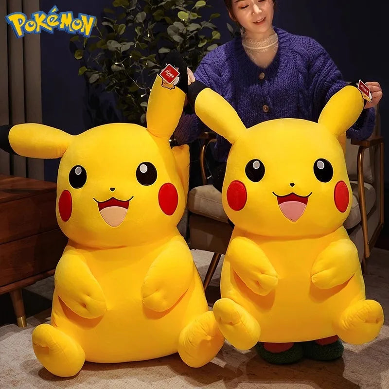 55/62/80CM Big Size Pokémon Pikachu Plushies Cartoon Anime Peluche Kawaii Ornament Stuffed Comfortable Soft Doll Children Gift