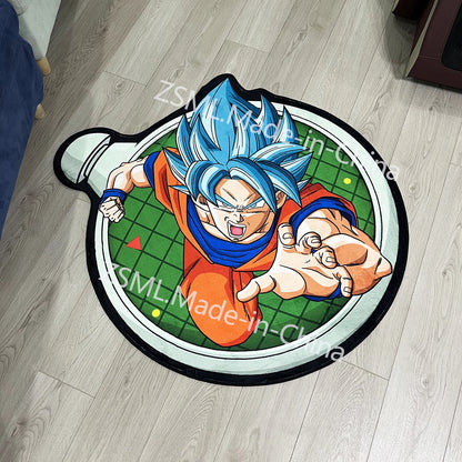 Irregular Rugs Anime Dragon Ball Z Wishing Dragon Goku Super Saiyan 4 Customize Rug Handmade Carpet Area Rug for Home Decor
