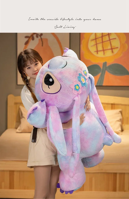 New Disney Lilo and Stitch Plush Toys Cartoon Anime Plushie Purple Pink Angel Dolls Pillow Soft Stuffed Xmas Gift for Children