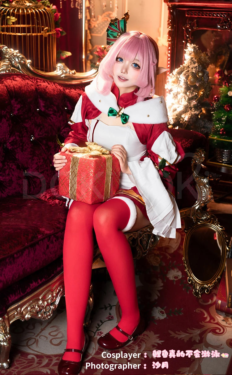 IN STOCK Elysia Cosplay Costume Game Honkai Impact 3rd【S-2XL】DokiDoki-R Women Cute Winter Christmas Dress Elysia Plus Size