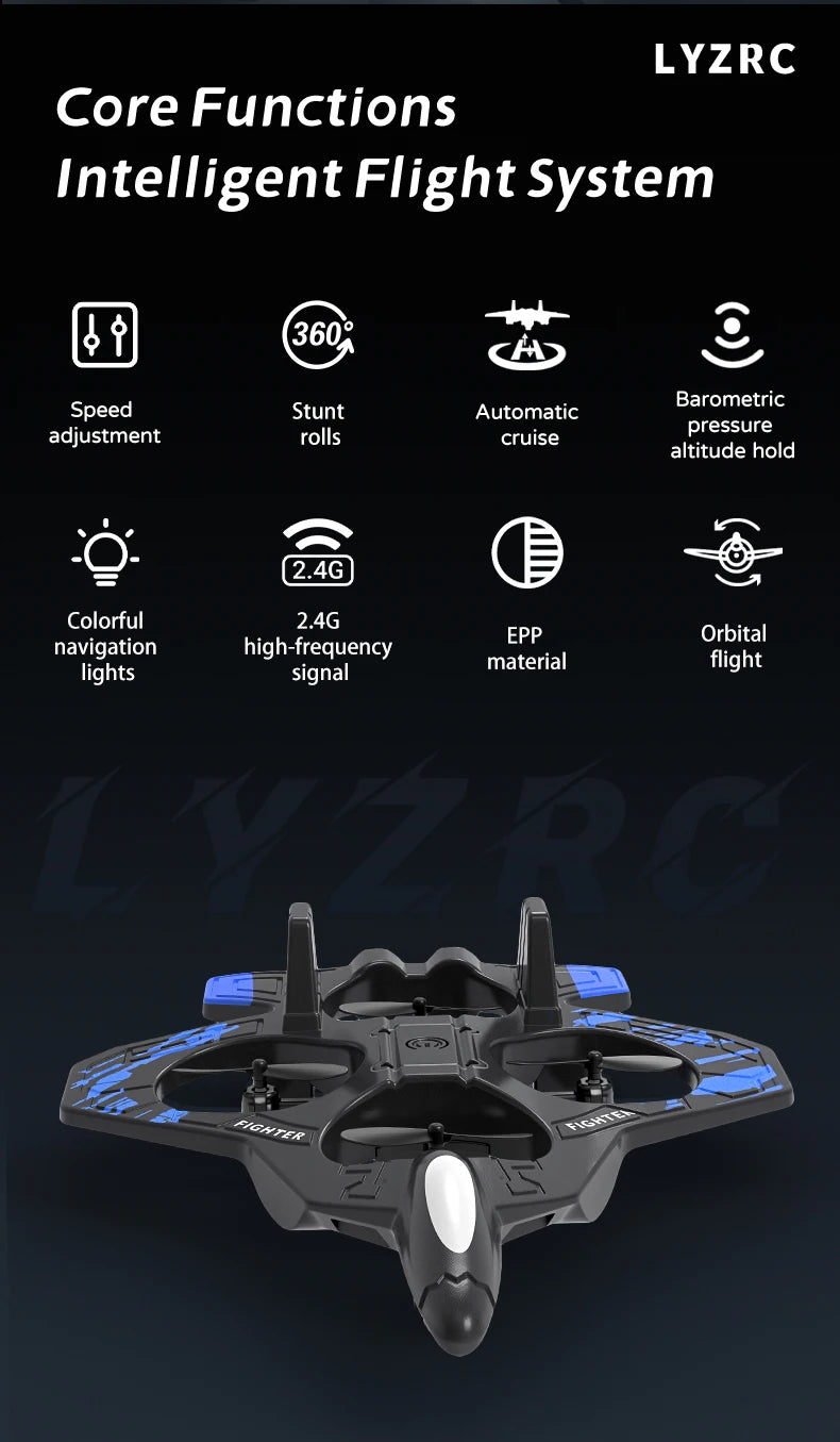 L101 RC Foam Airplane Glider Flying 2.4G With LED Lights EPP Stunt Remote Control Foam Fighter Plane Toys For Kid Gift