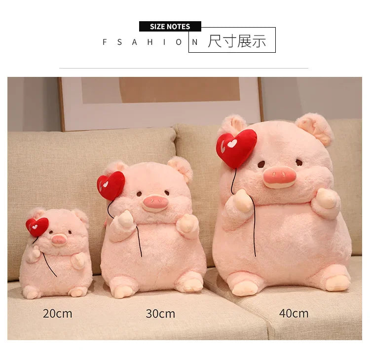 New 30-55cm Cute Cartoon Angel Pig Plush Toys Lovely Fat Piggy Stuffed Doll Red Heart for Girls Lovers Valentine's Day Gifts