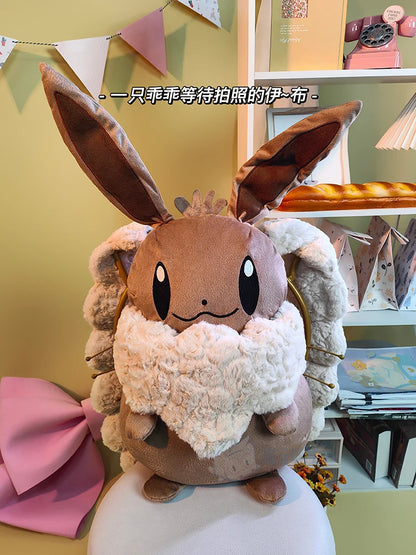 Pokemon Eevee Plush Backpack Large Capacity Kawaii Anime Cosplay Doll Cute Gift - bag