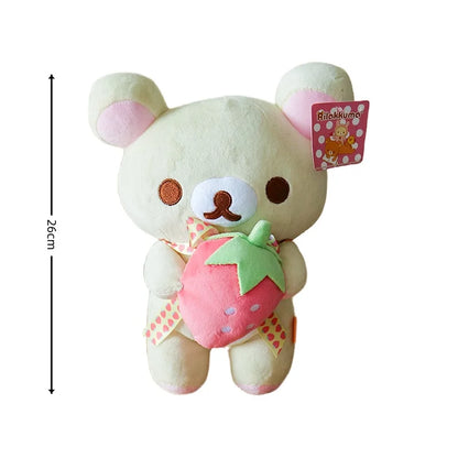strawberry Rilakkuma Plush Doll Cartoon Bear Toy Kawaii Rilakkuma Room Decor Teddy Bear Plushies Cute Couple Bear Xmas Gift