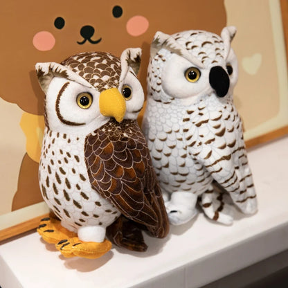 Simulation Owl Plush Toys Soft Stuffed Lifelike Owl Doll Pretty Desktop Pets Funny Children Performance Game Props Birthday Gift