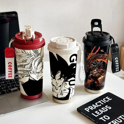 520ml Dragon Ball Thermos Cup Vegeta Water Bottle Son Goku Coffee Mug Large Capacity Drinking Bottle Kids Student Water Cup Gift