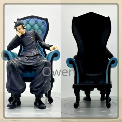 Anime 24cm Gojo Satoru Action Figures Jujutsu Kaisen Geto Suguru Figures Sitting Position PVC Decoration Mode Toys Birthday Gift