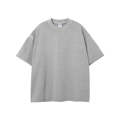 ZODF 2025 High Street Men Batik Washed Solid T Shirts Unisex Summer Loose Edge Noshrink 275gsm Cotton T-Shirt Streetwears HY0466