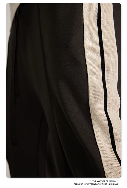 ZODF Spring Summer 275GSM Basic Side Webbing Trousers For Men Unisex American Retro Casual Sports Straight Pants HY0540