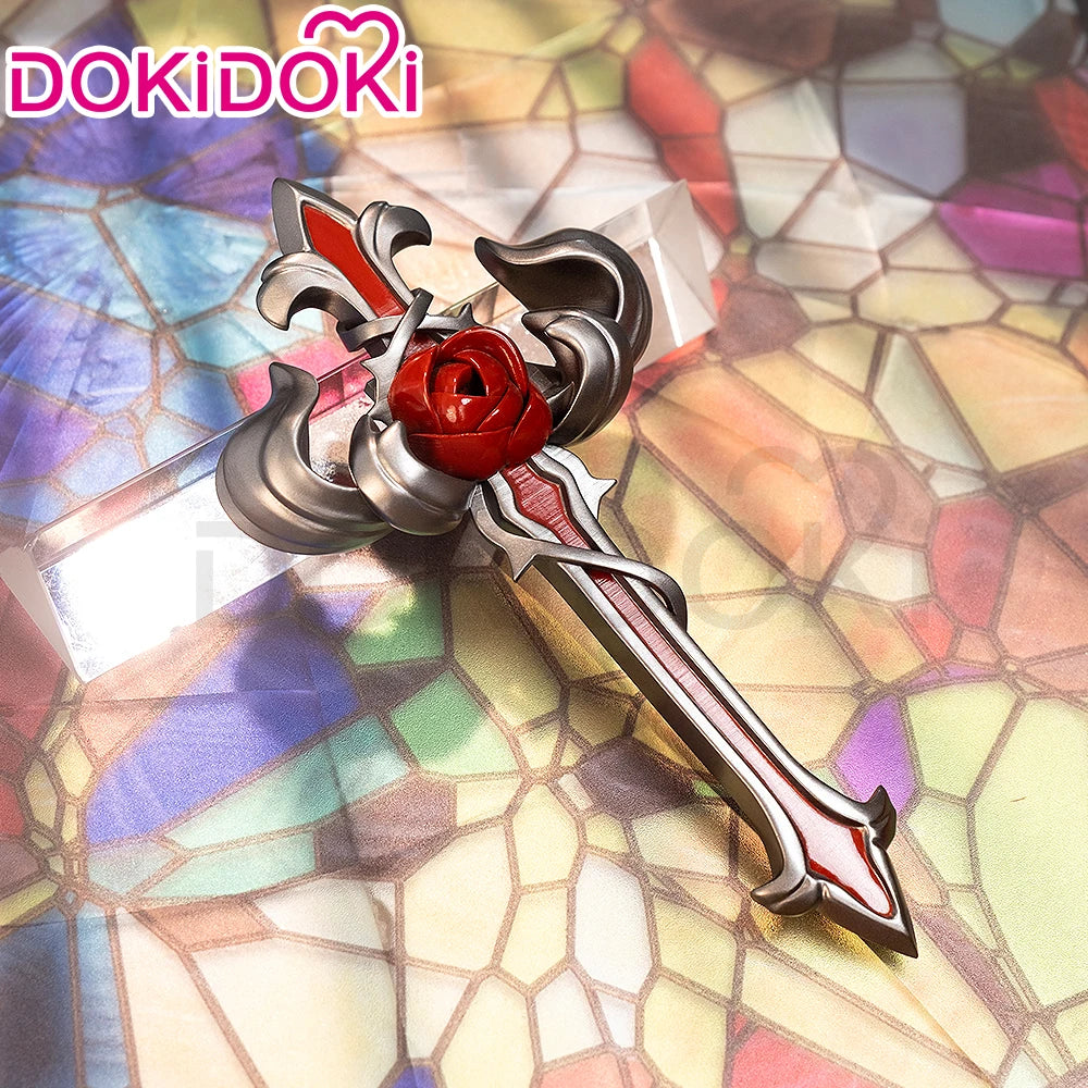 IN STOCK Argenti Wig Cosplay Game Honkai: Star Rail Cosplay DokiDoki Argenti Cosplay Ear Clip Men Red Long Hair Free Wig Cap