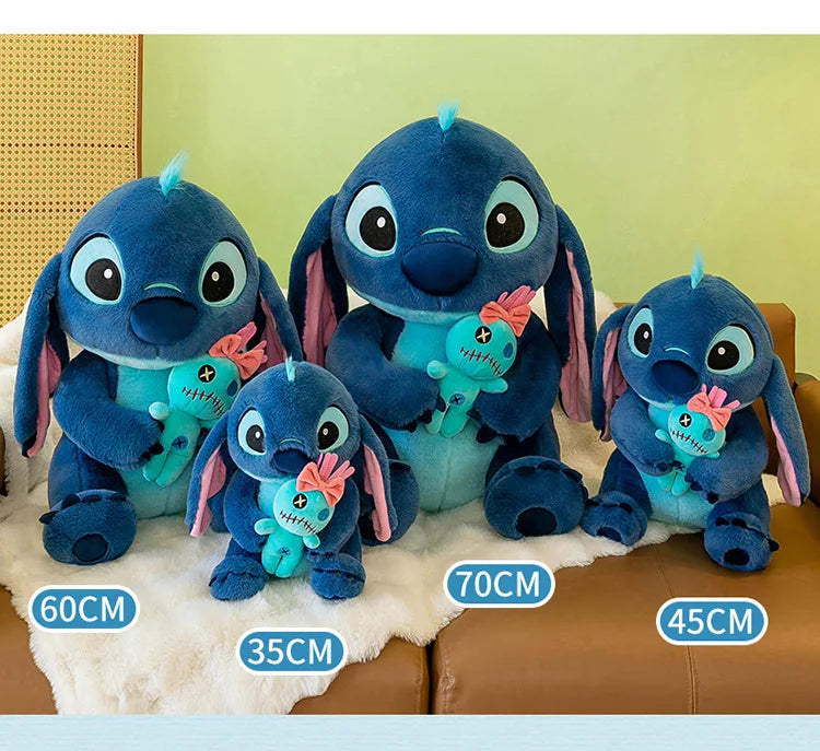 45/60/75CM Big Size Disney Stitch Kawaii Anime Plush Stuffed Doll Room Decoration Plushies Children Pillow Ornament Holiday Gift
