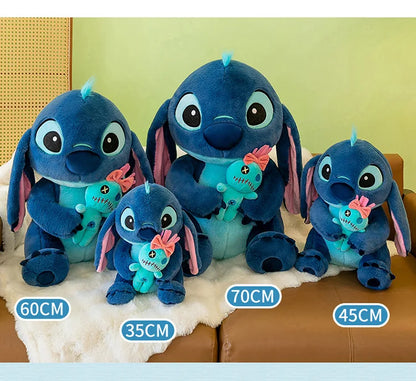 45/60/75CM Big Size Disney Stitch Kawaii Anime Plush Stuffed Doll Room Decoration Plushies Children Pillow Ornament Holiday Gift