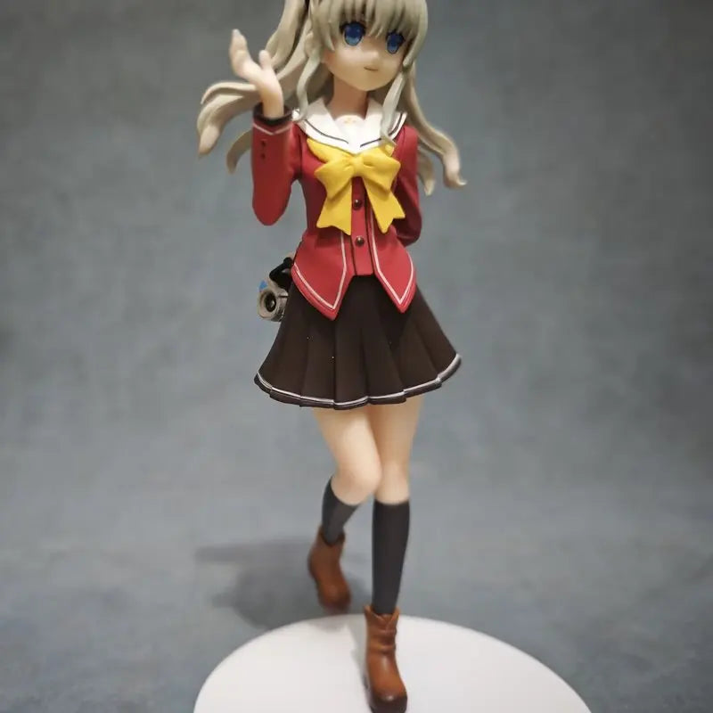 Charlotte Tomori Nao PVC Action Figure School Uniform Cute Girl Statue Model Anime Peripheral Desk Decor Gift Collectible Toy