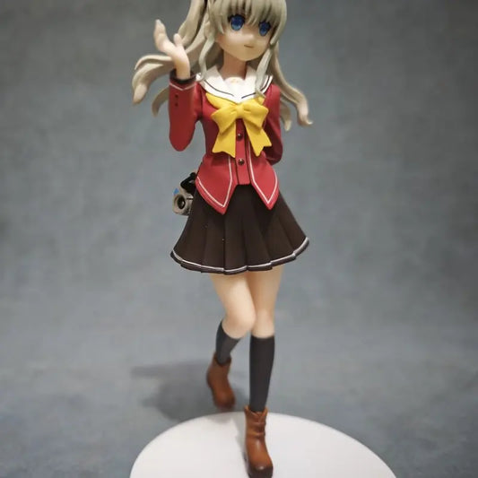 Charlotte Tomori Nao PVC Action Figure School Uniform Cute Girl Statue Model Anime Peripheral Desk Decor Gift Collectible Toy
