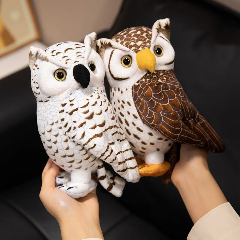 Simulation Owl Plush Toys Soft Stuffed Lifelike Owl Doll Pretty Desktop Pets Funny Children Performance Game Props Birthday Gift