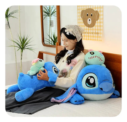 40-100cm Disney Lilo and Stitch Plush Stuffed Toys Cartoon Anime Plushie Lying Stich Doll Soft Pillow Xmas Birthday Gift for Kid