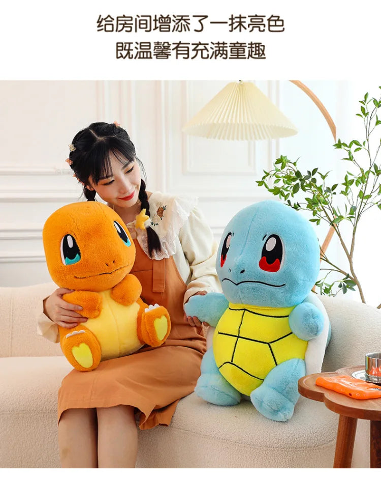 35-60CM Big Size Pokemon Charmander Plushies Squirtle Cartoon Anime Peluche Ornament Comfortable Soft Doll Children Toy Gift