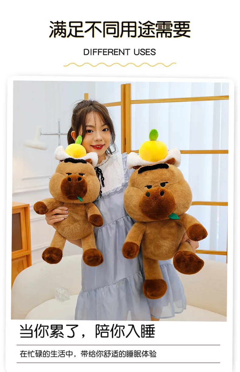Capybara Plush Toy Stuffed Animal for Kids Birthday Christmas Gift Soft Cuddly Doll Comforter Wholesale Cute Capybara Pillow