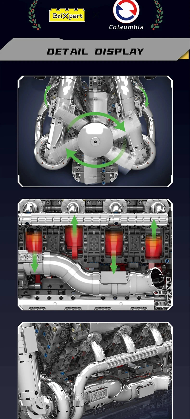 MOC Technik Electrically Driven No.V8 Engine Model Car Building Blocks Set Creative Educational Toy christmas Gifts for Boy Kids