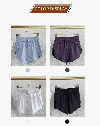 High Waist Double Layered Quick-Dry Breathable Yoga Sports Shorts for Women – Athletic Running Fitness Outdoor Leisure