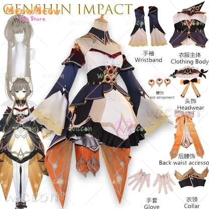 Genshin Impact Sandrone Cosplay Costume Adult Polyester Set - suit wig b / xs 35