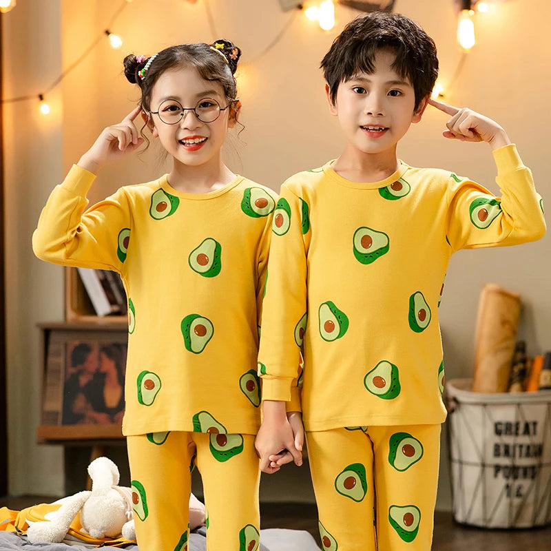 Toddler Girl Sleepwear Cotton Sets Funny Cartoon Winter Long Sleeve Kids Pajamas Girls Red Rabbit Pyjama 2 to 4 6 8 10 12 Years