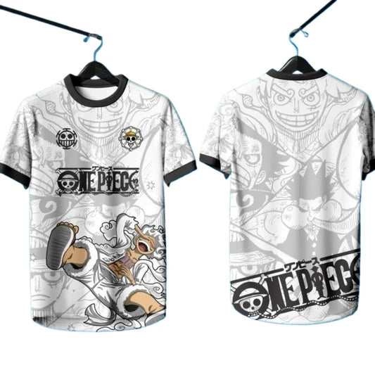 One Piece Anime Y2k Korean Style Kpop Baseball Hockey Unisex Tops Tees Fashion Vintage Retro Series Anime Full Printing T-shirt