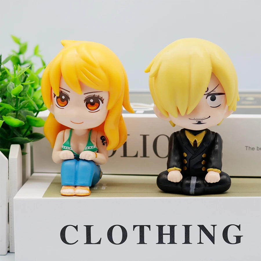 9.5cm ONE PIECE Anime Figure Look Up Luffy/Zoro Action Figure Q Version Kawaii Nami/Sanji Figurine PVC Collection Model Toys