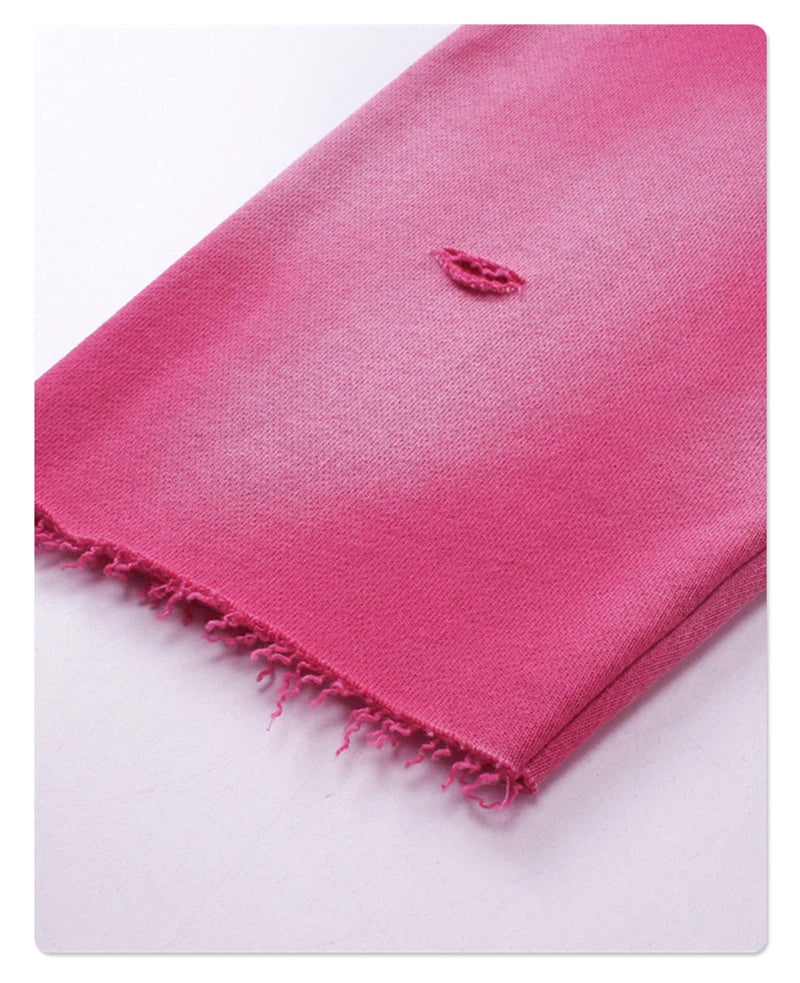 ZODF New Autumn Winter Men Monkey Washed Hoodies Unisex Disstressed Ripped Heavyweight Knitted 450gsm Hooded Pullovers HY0909