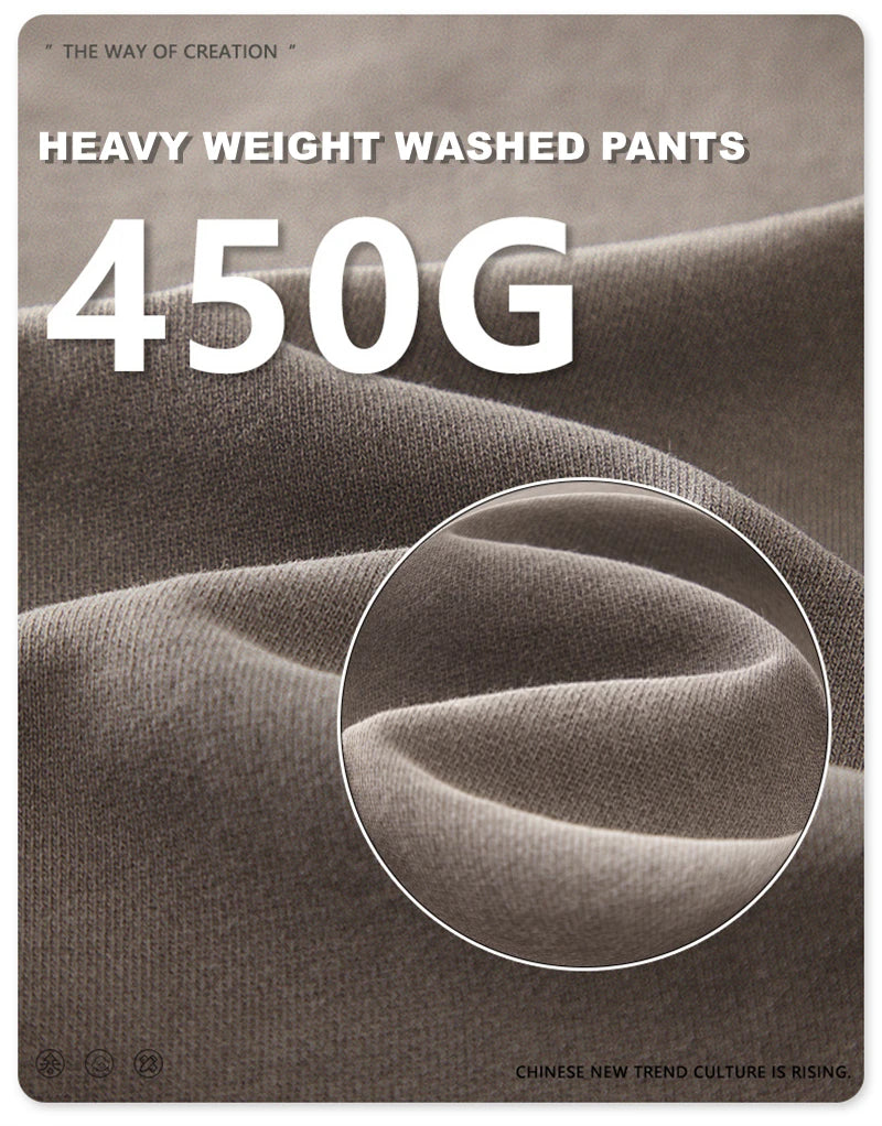 ZODF Fashion Autumn Winter Men Washed 450gsm Pants Unisex High Street Oversized Straight Trousers Streetwears HY0626