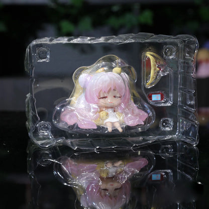 8CM Anime Game Azur Lane MNF Le Malin Figure JUUs Time Sitting Model Toy Gift Collection Aciton Figure Comes with Eye Mask