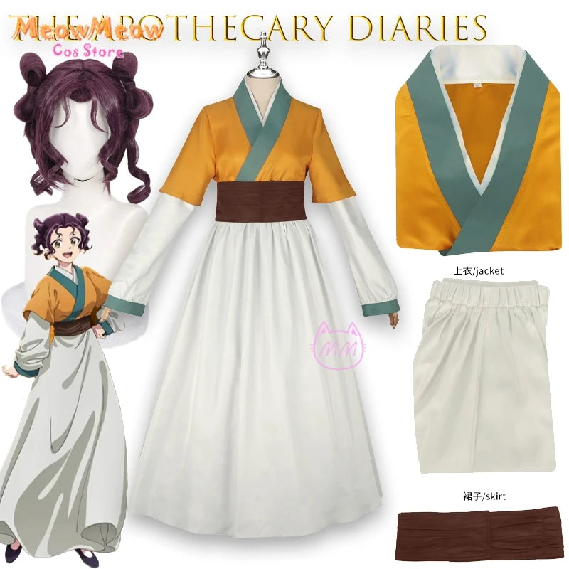 The Apothecary Diaries Cui Cosplay Set Polyester Hanfu Dress