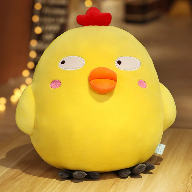Happy Funny Face Cute Chicken Plush Toy Kawaii Soft Chicken Plushies Large Hug Pillow Girl Gift