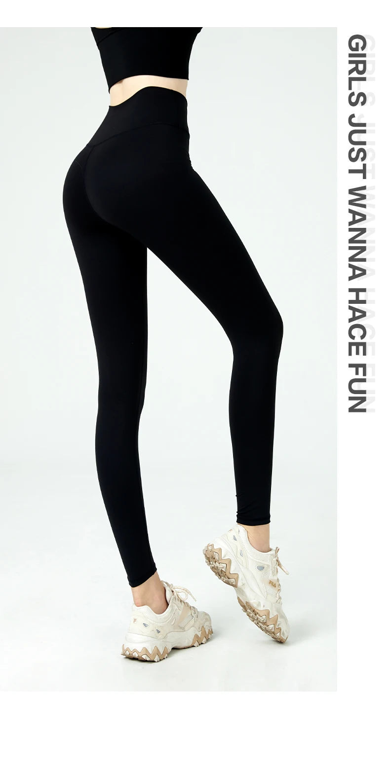 Naked Feel Yoga Leggings with Buttock Lifting and Hidden Waist Pockets – Women’s Gym Fitness Sportswear Tight