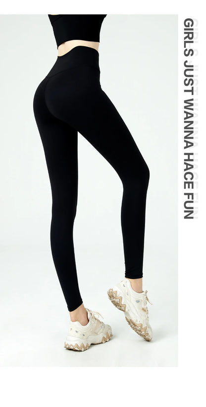 Naked Feel Yoga Leggings with Buttock Lifting and Hidden Waist Pockets – Women’s Gym Fitness Sportswear Tight