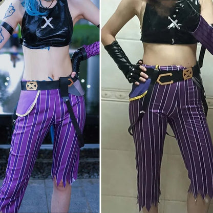 League of Legends Jinx Cosplay Costume Adult Faux Leather Set