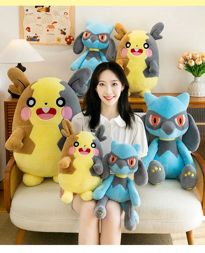 40/60/80CM Big Size Pokemon Plushies Morpeko Lucario Peluche Cartoon Anime Kawaii Stuffed Comfortable Soft Doll Children Gift