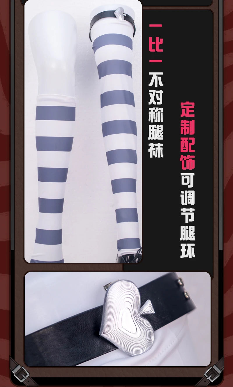 Zenless Zone Zero Ukinami Yuzuha Cosplay Costume Wig Skirt Uniform Earrings Headwear Spook Shack Halloween Party for Women Girls