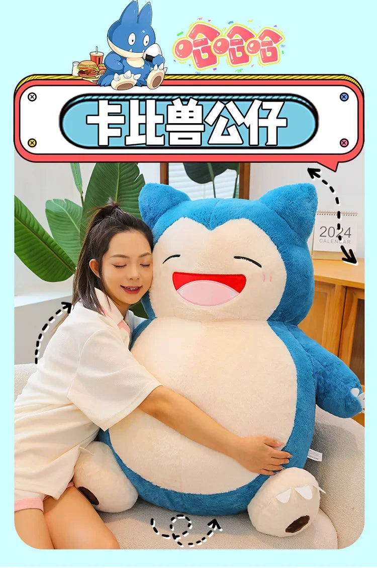 85/100CM Big Size Snorlax Plushie Pokemon Cartoon Anime Peluche Kawaii Stuffed Cushion Comfortable Soft Doll Children Toy Gift