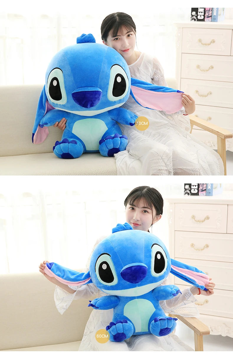 Genuine Disney Kawaii Large Stitch/Angie Plush Toy Cute Anime Peripheral Plush Stuffed Doll Christmas Gifts for Kids Girls