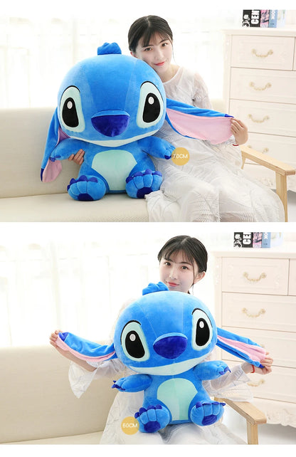 Genuine Disney Kawaii Large Stitch/Angie Plush Toy Cute Anime Peripheral Plush Stuffed Doll Christmas Gifts for Kids Girls