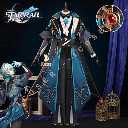 Honkai Star Rail Anaxa Cosplay Costume Wig Uniform Earrings Anaxagoras Grove of Epiphany Amphoreus Halloween Party for Women Men