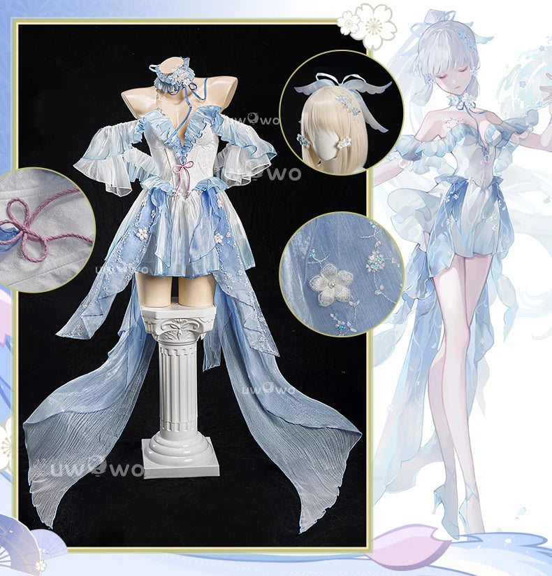 PRE SALE UWOWO Ayaka Cosplay Game Genshin Impact Fanart Ayaka Frost Waltz Cosplay Costume Halloween Costume
