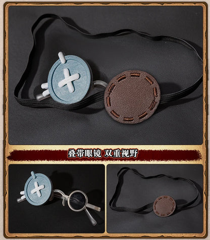 Identity V Archer Cosplay Costume Wig Brynhildr Vilulf Uniform Glasses Eye Patch Halloween Party for Women Girls Carnival Props