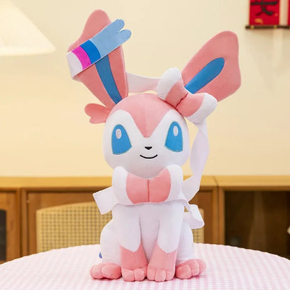 25/75cm Sylveon Pokemon Plush Toys Large Anime Doll Pillow Cartoon Eevee Pokémon Plushie Kawaii Stuffed Gift for Kids Birthday