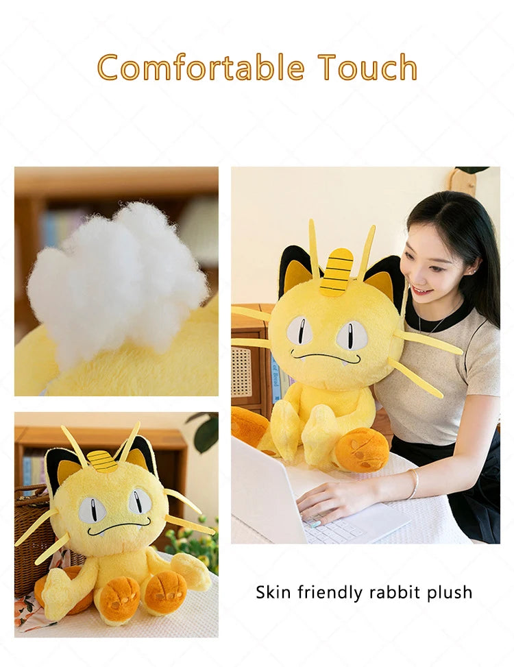 35/70cm Meowth Pokemon Plush Toys Large Anime Doll Cute Pillow Cartoon Giant Pokémon Plushie Stuffed Gift for Kids Christmas