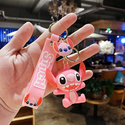 Disney Stitch Keychain Cartoon Cute Lilo & Stitch Keyrings,Durable Anime Keychains for Women Men Kids,Multi-Color Gift Ornaments