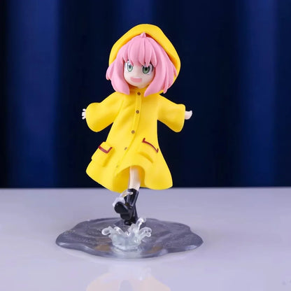 12CM Anime SPY Family Anya Forger Figure Kawaii Girl Figure Ver Yellow Raincoat Model Toy Aciton Figure Doll Collection Desktop