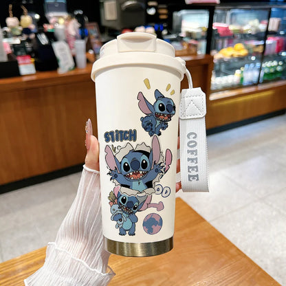 Disney Cup Anime Lilo & Stitch Water Bottle Water Cup Student Kid Anime Stitch Insulated Cup Stainless Steel Drinking Cups Gifts